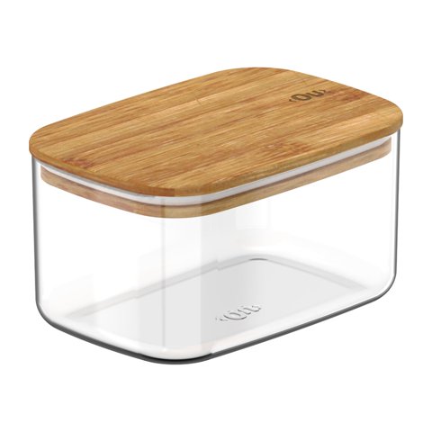 Ou - Contenedor Hermético Bambú Keep Rectangular 0,65 Lt Transparente