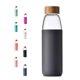 thumbnail image 1 of Botella de agua veegoal de vidrio borosilicato de 500 ml con tapa de bambú, 1 of 7