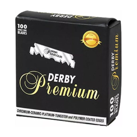 Navaja Derby Premium para Afeitar 1 Filo Barbería 100 Pzas