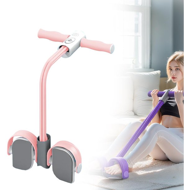 Banda resistencia pedal 6 tubos entrenamiento tensión manual abdomen cintura brazo pierna