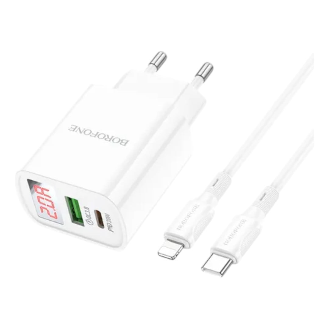 Cargador Dual Borofone Ba78a Usb + Lightning