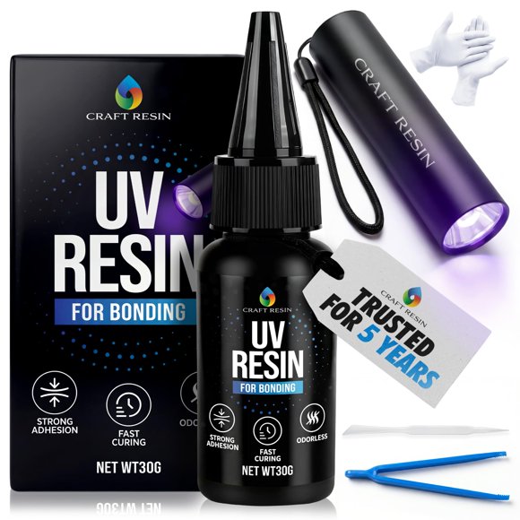 Kit de Resina UV para Manualidades 30 g – Pegamento de Curado Rápido