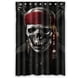 thumbnail image 1 of Cortina de ducha de calavera pirata, juego de cortina de baño con ganchos, tamaño 48 x 72 pulgadas, 1 of 3