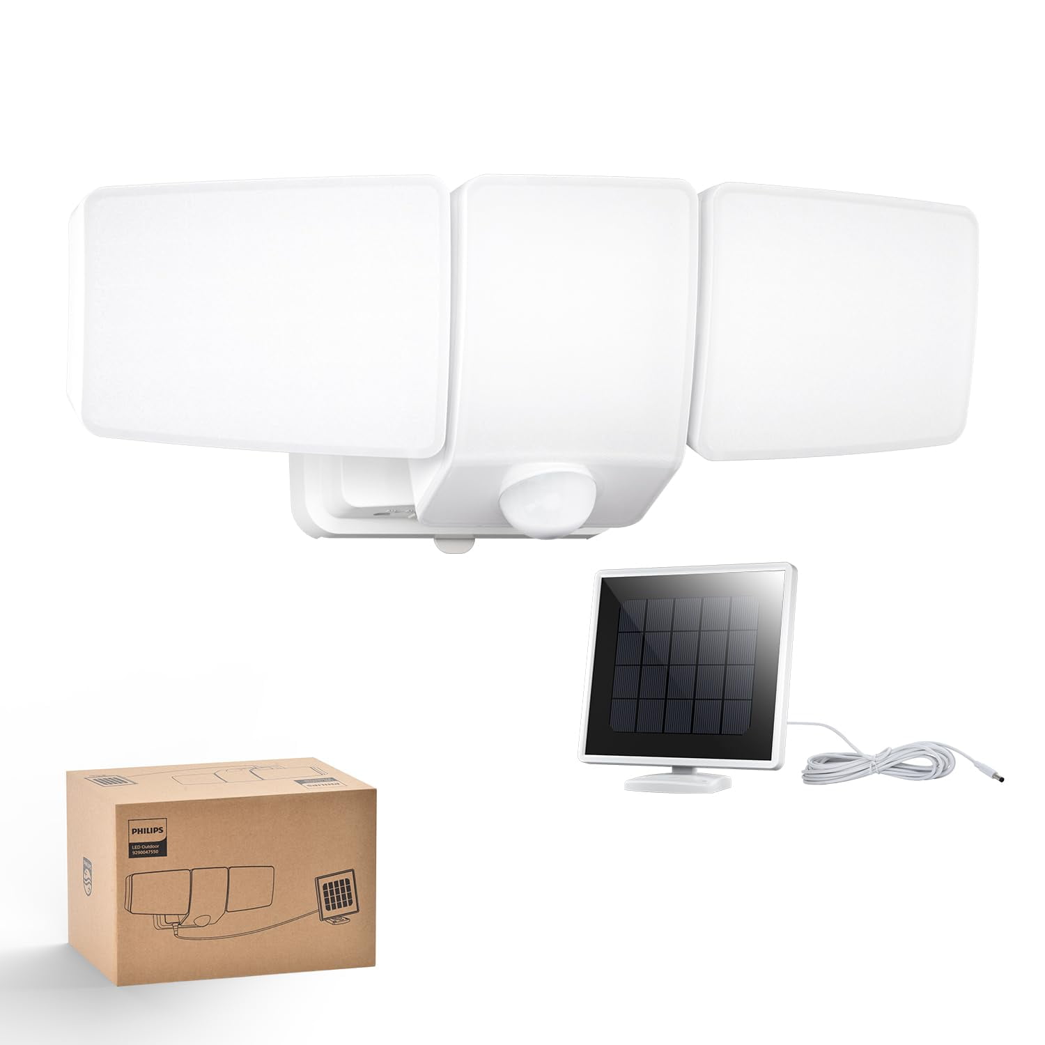 Luces De Seguridad Solares Philips 3600lm Con 3 Cabezales Ajustables