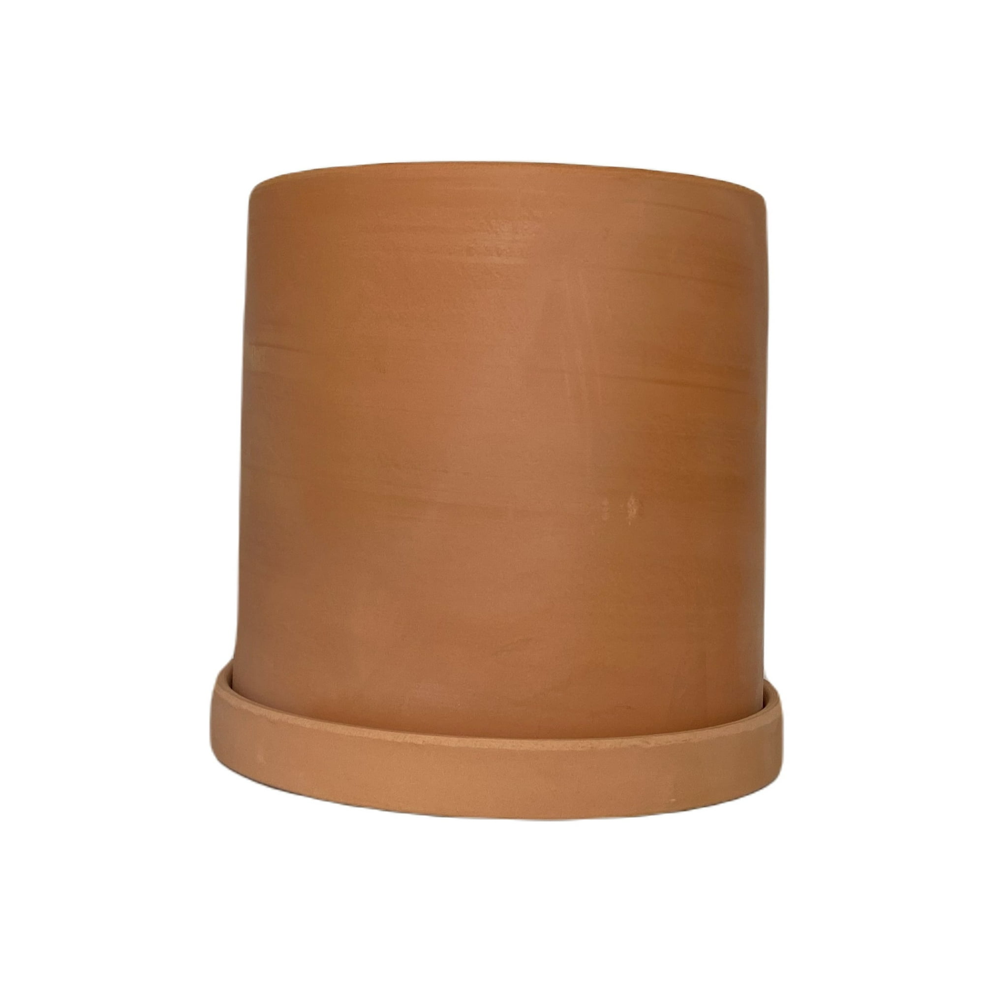 Decogreen - Macetero Terracota Cilindro Con Plato 15x15cm