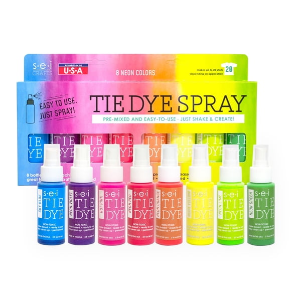 Tie Dye Kit S.E.I. Neon en aerosol para tela, 8 colores, 240 ml
