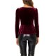 thumbnail image 3 of INSPIRE CHIC Blusa de Mujer Elegante de Terciopelo Escote Corazón Manga Larga Top Peplum XS Burdeos, 3 of 7