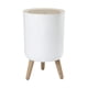 thumbnail image 2 of Cubo De Basura De Pie Alto Con Tapa De Prensa Cubo De Basura Moderno Para Dormitorio Baño Pata Redonda Desmontable, 2 of 5
