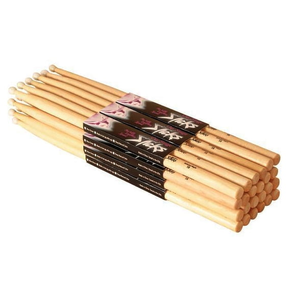 Baquetas On-Stage de arce con punta de nailon 7A, 12 pares