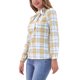 thumbnail image 4 of INSPIRE CHIC Blusas de Mujer para el Trabajo con Cuello de Lazo y Mangas Largas a Cuadros S Blanco Amarillo Verde, 4 of 6