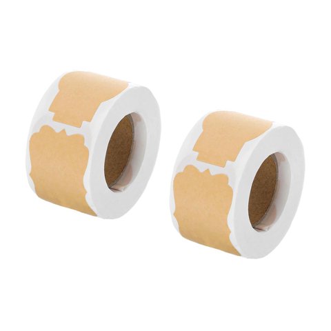 Magideal - 2 Rollos De 500 Etiquetas Adhesivas De Papel Marrón Para Sobres, Sellos, Etiquetas Para El Hogar, Graduación, Aula, Imprimibles Para Hacer Tarjetas, B