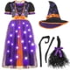thumbnail image 4 of Disfraz de Spooktacular Creations Light Up Purple Witch 3T para niñas, 4 of 7
