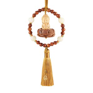 Bothyi - Colgante Para Espejo Retrovisor De Coche, Decoración De La Suerte Para Pared De Amigos, Decoración Feng Shui, Borla Amarilla