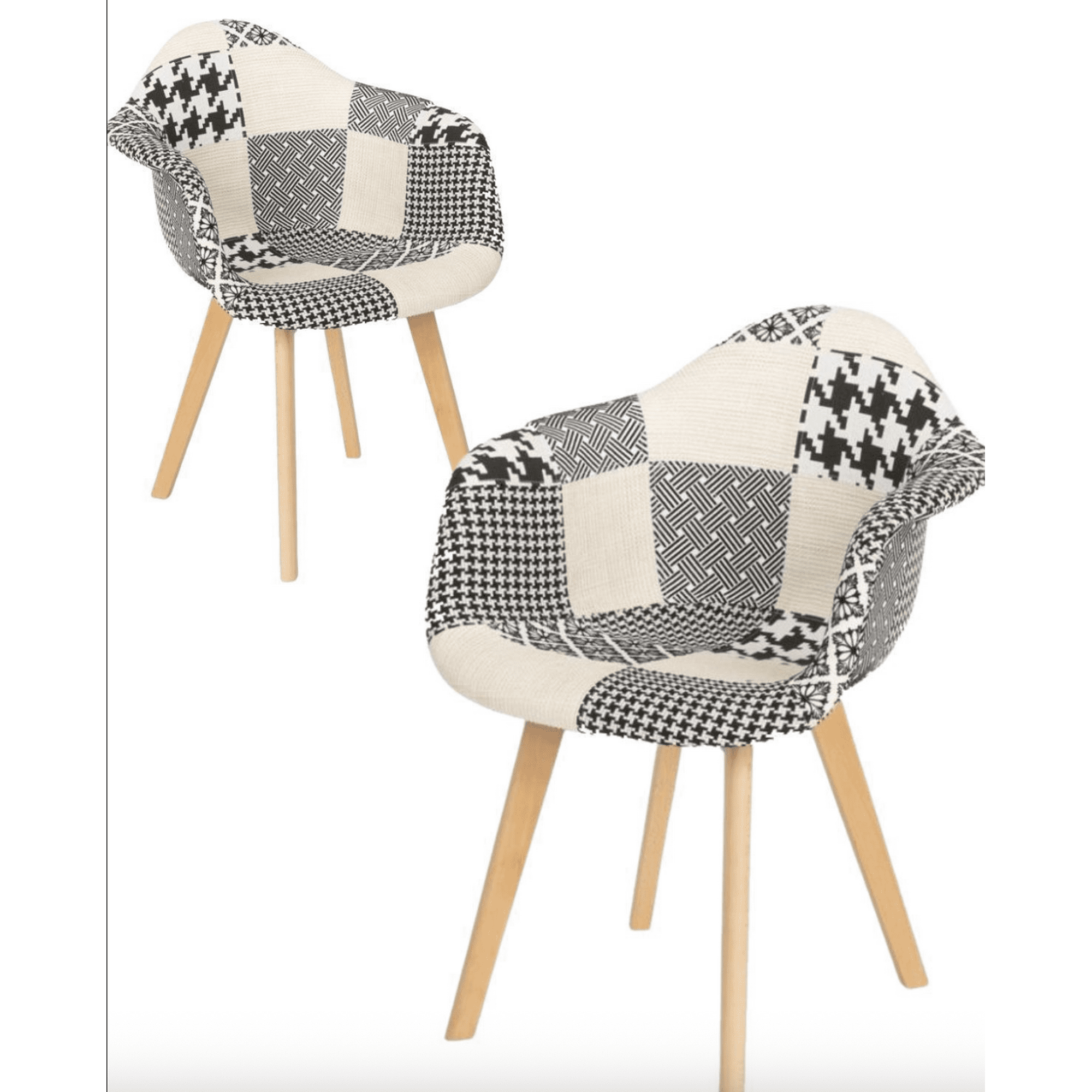 Habita2 Chile - Pack 2 Sitial Butacas Tapiz Chenille Patch Wood - Chess