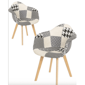 Habita2 Chile - Pack 2 Sitial Butacas Tapiz Chenille Patch Wood - Chess