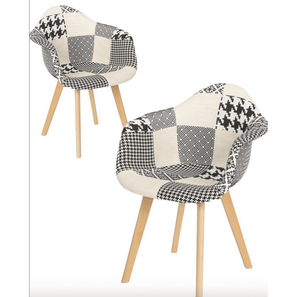 Pack 2 Sitial Butacas Tapiz Chenille Patch Wood - Chess