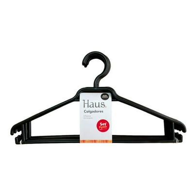 Set De Colgador Plasticos 6 Piezas Negro 1 Un Haus