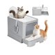 thumbnail image 1 of Arenero Gato Cerrado Baño Sanitario Con Tapa Y Pala Grande Gris, 1 of 3