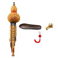 Bothyi - Flauta De Cucurbitáceas De Calabaza De Viento De Madera Hulusi De Bambú Para Ejercicio De Aprendizaje Musical, Llave C De Regalo