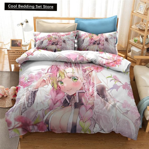 Cartoon Demon Slayer Bedding Set Duvet Covers Japan Anime Printed Comforter Bedding Set Bedclothes Bed Linen Home Textiles Bed Sheets
