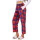 thumbnail image 4 of INSPIRE CHIC Pantalones de pijama de forro polar mullido para mujer, pantalones de descanso a cuadros con bolsillos, cintura elástica suave y cálida, talla S, a cuadros, 4 of 6