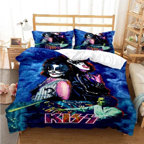 Kiss Rock Band Bedding SetDuvet Cover Comforter Bed Set Quilt Cover Pillowcase Boys Girls Adultse