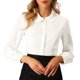 thumbnail image 1 of INSPIRE CHIC Blusa de Mujer con Cuello Peter Pan Casual de Negocios Manga Larga Camisas de Trabajo Abotonadas S Crema Blanca, 1 of 4