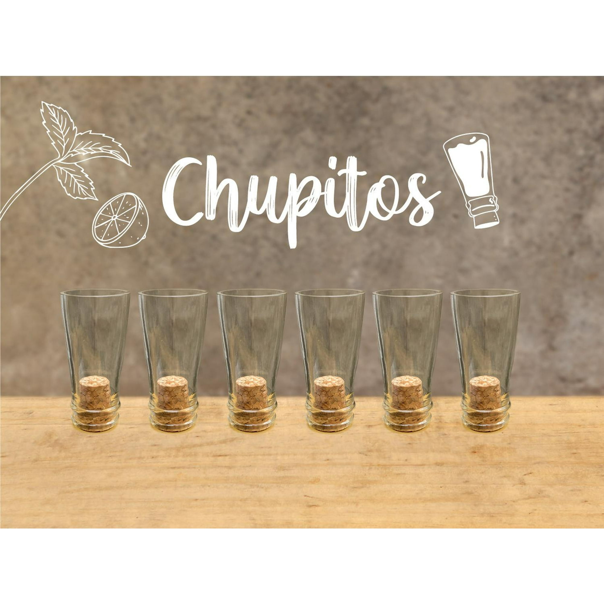 Green Glass - Chupitos Chupitos! Juego De 6 Vasos Blanco