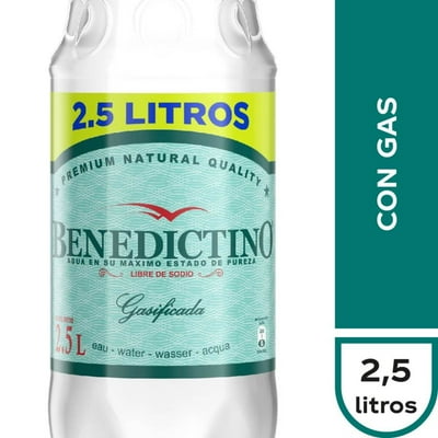 Agua Purificada Con Gas Botella 2,5 L Benedictino