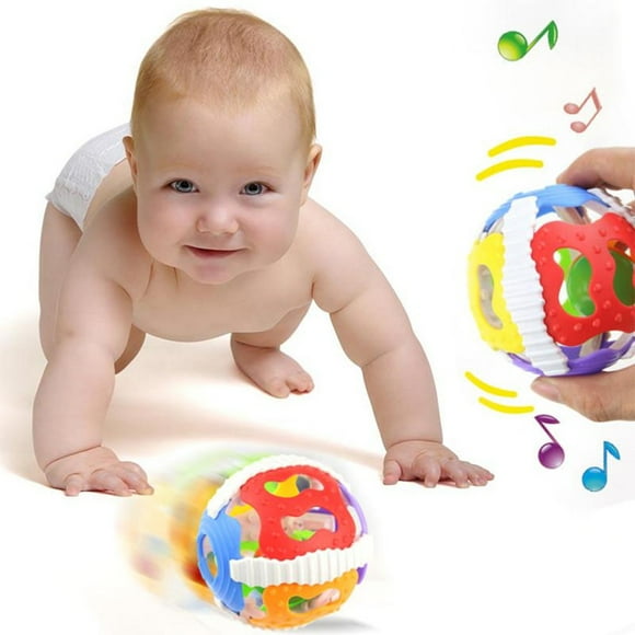 Pelota Sensorial Musical Con Luz Para Bebés Sonajero Morder Multicolor Luz Y Sonido