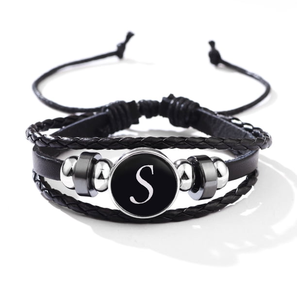 Stackable PU Leather Chain Bracelet - 26 English Letter Pattern - Perfect Birthday Gift for Personality Lovers!