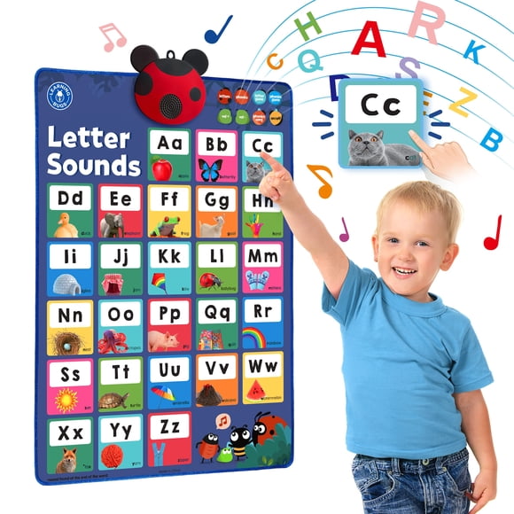 Póster fonético LEARNING BUGS Press to Learn con 5 modos, 3 o más