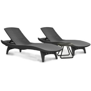 Juego De Reposeras Y Mesa Gris Pacific Sun Keter Gris