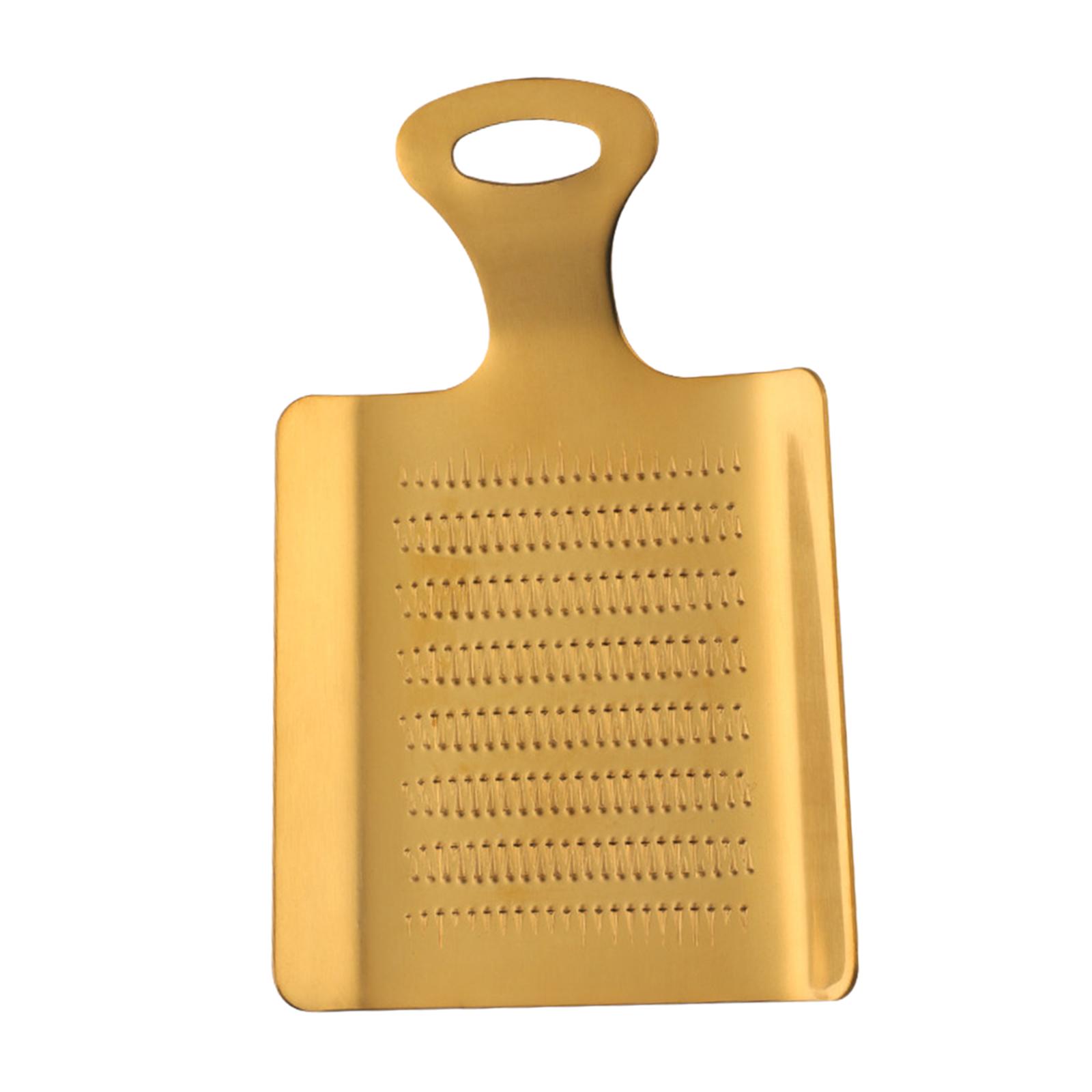 Magideal - Equipo De Rallador De Jengibre, Herramienta De Molienda De Acero Inoxidable Con Agarre Cómodo, Portátil, Duradero, Profesional Para Especias Wasabi, C Oro