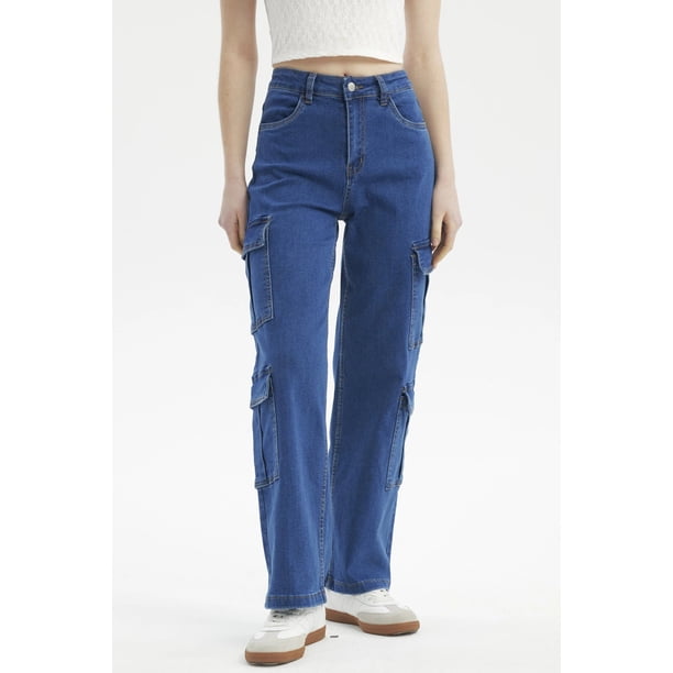 Jeans Mujer Calce Recto Azul - lll