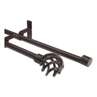 Metalhsa - Set Doble De Barras Para Cortina 2,00 Mt Fijo De Metal Diámetro 19/19 Mm Terminal Borla Piña Color Champagne