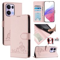 Funda Tipo Cartera Foxdock Para Oppo Reno13 Pro Con Soporte, Ranuras, Rfid, Diseño De Gato