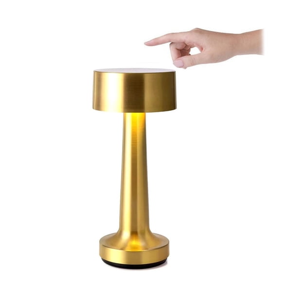 Lampara De Mesa Touch Led Recargable USB Dorada