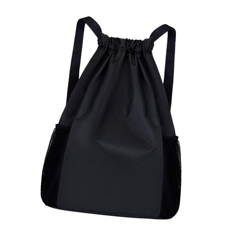 Ioensy - Mochila Con Cordón Mochilas Deportivas Bolsas De Viaje Para Hombres Mujeres Bolsa De Gimnasio Grande Negro