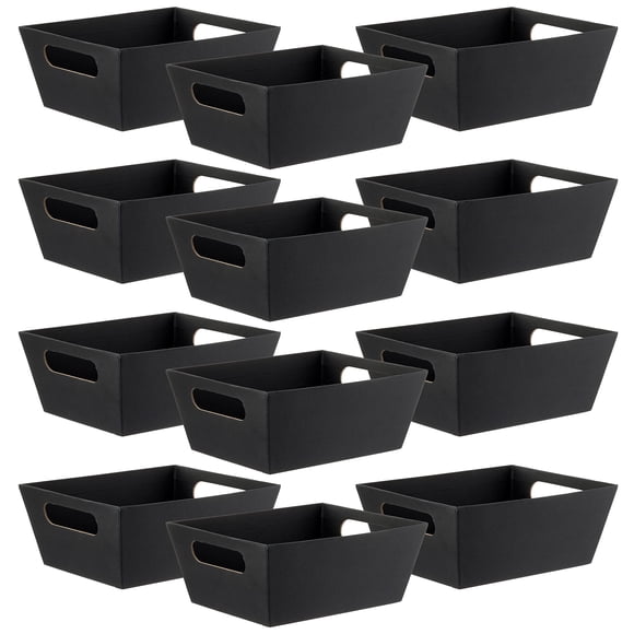Canasta para regalo Celebrate It de papel negro 22.86 cm x 17.78 cm x 8.89 cm