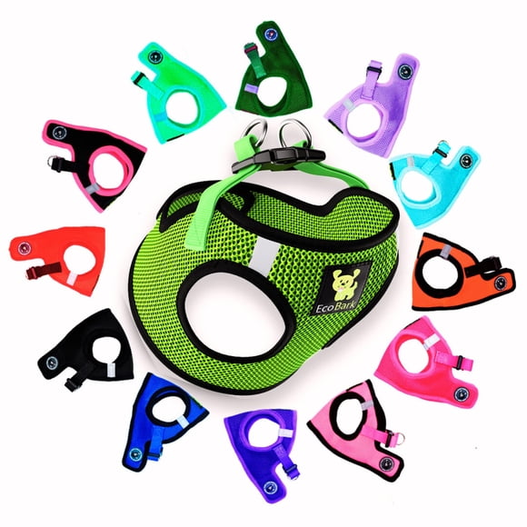 Arnés para perros EcoBark Step-in, taza de té reflectante XXXS, verde neón