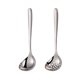 thumbnail image 1 of Xiao Hua Juego de 2 piezas de utensilios de cocina de acero inoxidable, cuchara + colador, mango ergonómico, minimalismo moderno para la cocina, utensilios de cocina para el hogar de uso diario., 1 of 3