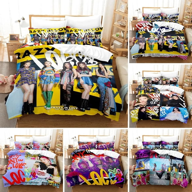 ed Kpop Group Bedding Set Pillowcase ITZY Duvet Cover Double Adult Kids Bedclothes Quilt Cover