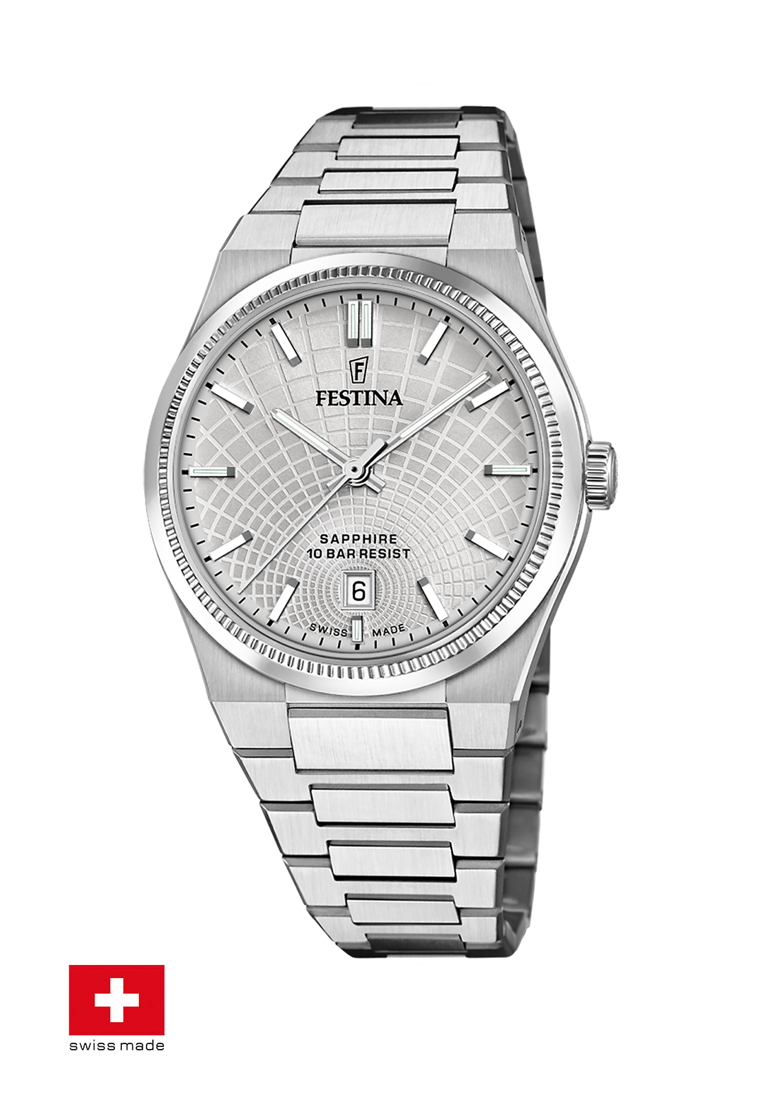 Reloj F20051/2 Festina Swiss Plateado Hombre Rive Collection