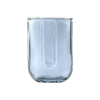 Oem - Florero Jarron Decorativo Vidrio Lineas Rectangular 18Cm G