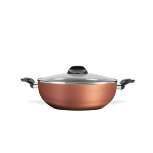 Wok Con Tapa Y Manijas En Aluminio Color Cobrebrinox Linea Clove- Ø28Cm 41L