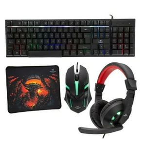 Monster Games - Kit Gamer 4En1 Telcado Mouse Audifono Mousepad