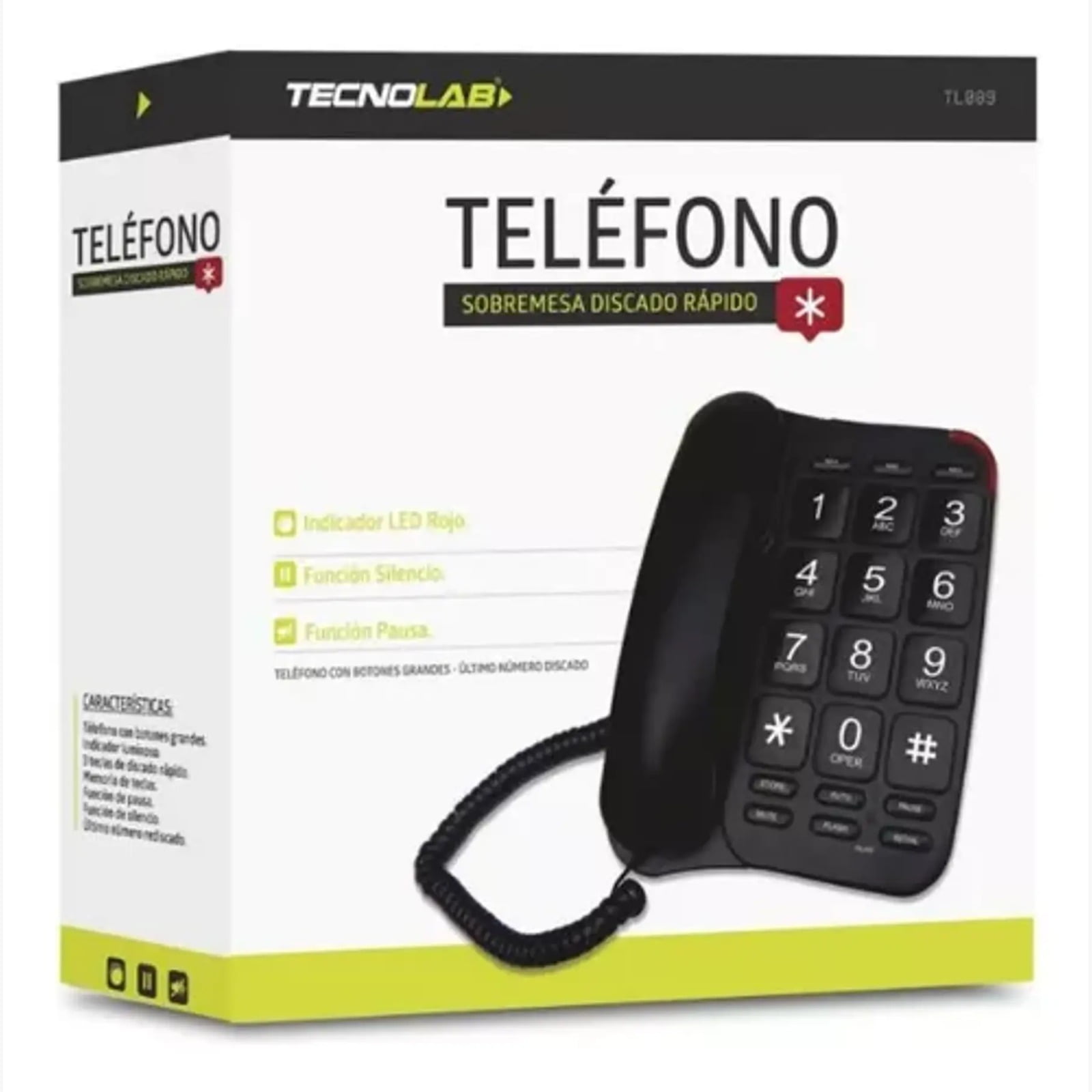 Telefono Inalambrico E Letras Grandes Tecnolab