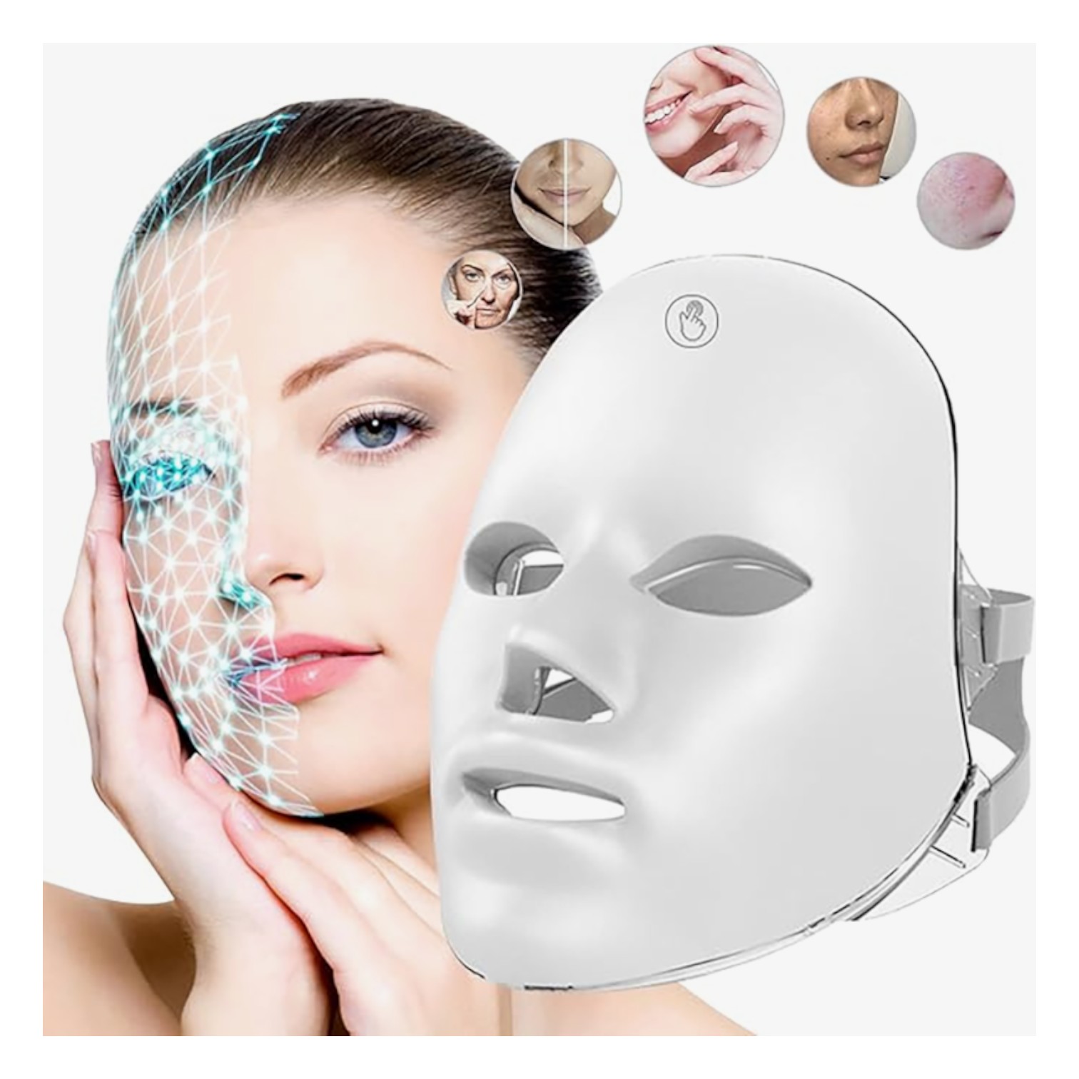 Invencible.Cl - 𝗠𝗔𝗦𝗖𝗔𝗥𝗔 𝗙𝗔𝗖𝗜𝗔𝗟 𝗙𝗢𝗧𝗢𝗡𝗘𝗦 Led 7 Colores Microterapia Nc03 Elimina Arrugas Y Acné, Mesoterapia Facial, 7 Colores