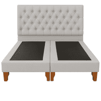 Ethan Desing - Cama 2 Plazas Modelo Capitoné Gris Claro Perla